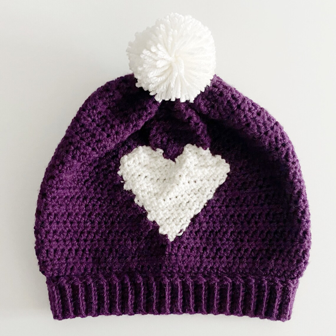 3 Sizes Heart Hat Crochet Pattern Half Double Crochet hdc Etsy