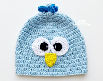 Bird Crochet Hat Pattern, Crochet Pattern Hat Bird, Bird Hat Pattern Crochet, Crochet Bird Beanie Pattern, Bird Hat Pattern Crochet