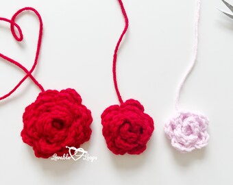 3 Sizes Crochet Rose Pattern --- Crochet Flower Pattern --- Rose Flower Crochet Pattern ---  Rose Crochet Pattern --- Crochet Motif Pattern