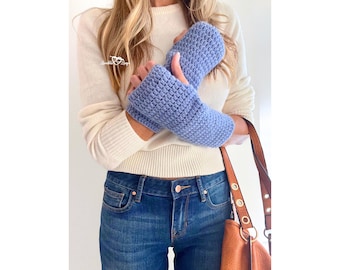 Crochet Fingerless Gloves Pattern - 3 Sizes, Arm Warmers (PDF Pattern)