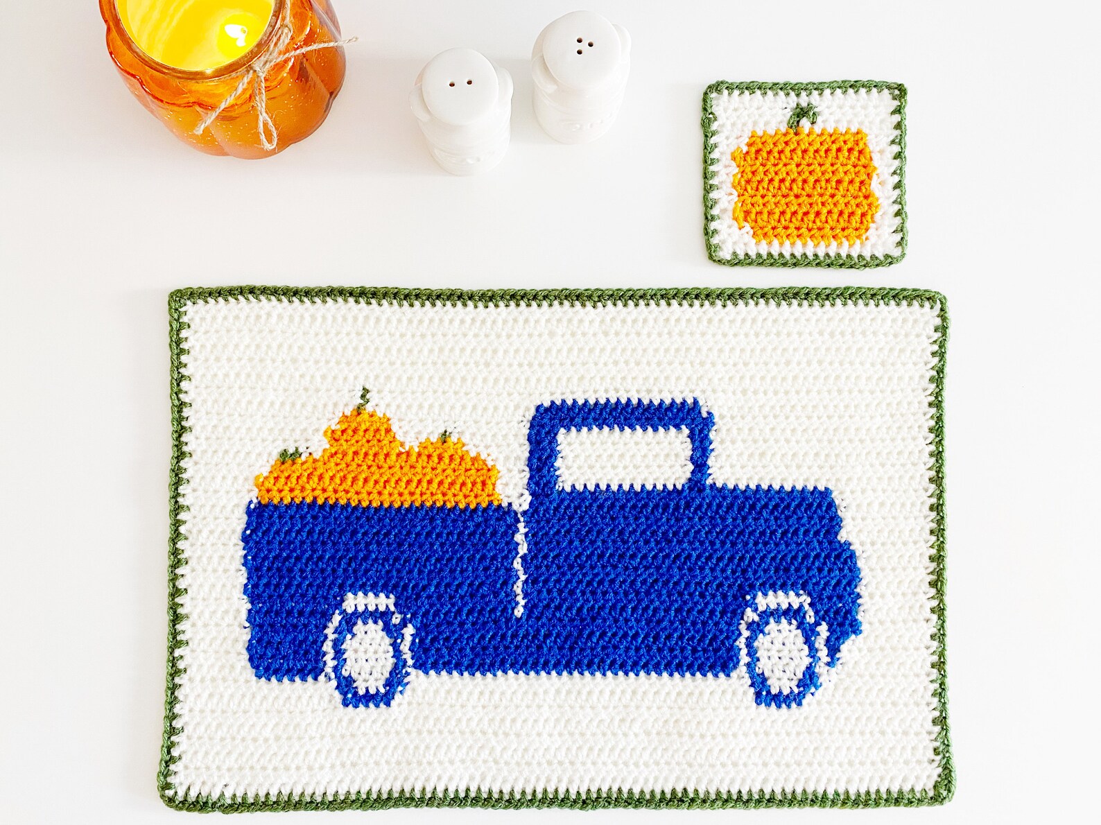 Fall Placemat and Coaster Set Crochet Pattern Crochet Home Etsy