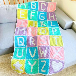 C2C Crochet Alphabet Blanket Pattern, Personalized Name Baby Blanket (PDF Download)