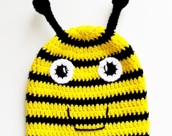 Bee Crochet Hat Pattern, Crochet Pattern Hat Bee, Bee Hat Pattern Crochet, Crochet Beanie Hat Pattern, Bee Hat Pattern, Bumble Bee Hat