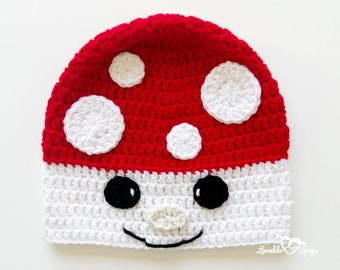 Mushroom Crochet Hat Pattern, Crochet Pattern Hat Mushroom, Mushroom Hat Pattern Crochet, Crochet Mushroom Hat Pattern, Mushroom Beanie