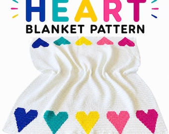 Häkelherz-Decke Muster | Wandteppich Afghan, Valentinstag (PDF Download)