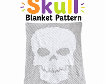 C2C Crochet Skull Blanket Pattern | Spooky Halloween Afghan (PDF)
