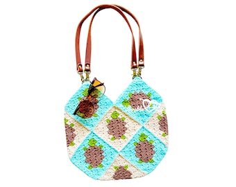 Turtle Crochet Tote Bag Pattern • C2C Design (PDF Pattern)