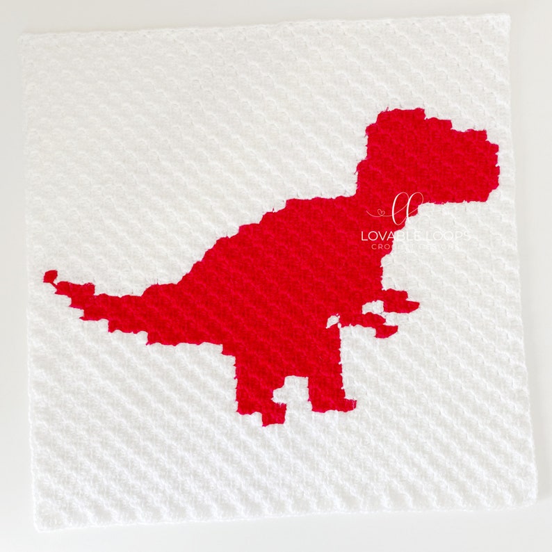 Dinosaur Blanket Crochet Pattern Crochet Dino Blanket Pattern Crochet Dinosaurs c2c Crochet Dino Squares Crochet Dinosaur Blanket image 3