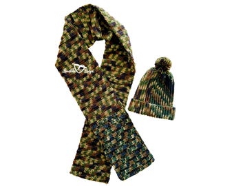 Mens Hat & Scarf Set Crochet Pattern - Mens Ribbed Hat Crochet Pattern - Ribbed Scarf Crochet Pattern - Mens Ribbed Beanie Crochet Pattern