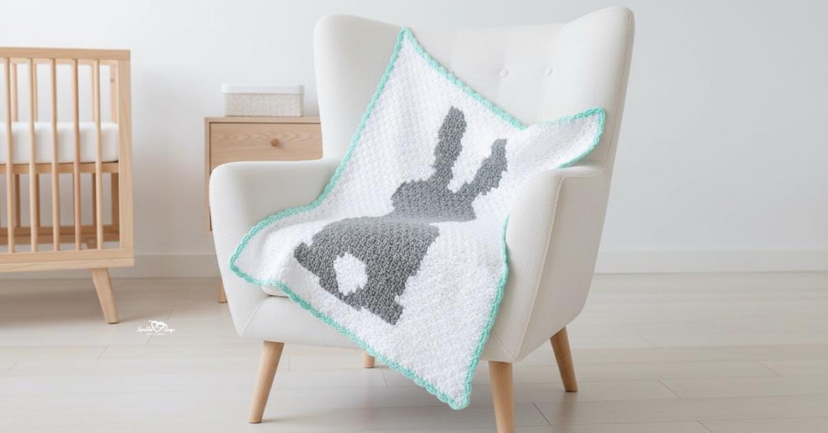 C2C Crochet Baby Blanket Pattern | Bunny Design (PDF Pattern) - Etsy
