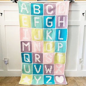 Alphabet Blanket ABC letters c2c crochet pattern crochet c2c alphabet ABC graphs c2c crochet letter patterns image 1