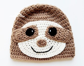 Sloth Crochet Hat Pattern, Crochet Pattern Hat Sloth, Sloth Hat Pattern Crochet, Crochet Sloth Beanie Pattern, Sloth Hat Pattern Crochet