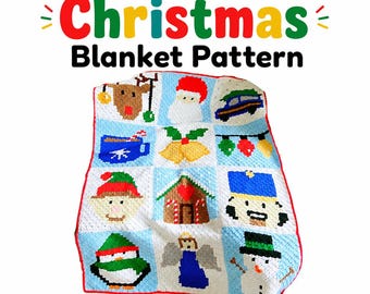 Weihnachtsfigur C2C Häkeldecke Muster (PDF Download)