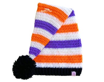 Wzór na szydełkową czapkę elfa w stylu „Spooky Hat” • Czapka na Halloween (wszystkie rozmiary) (wzór w formacie PDF)