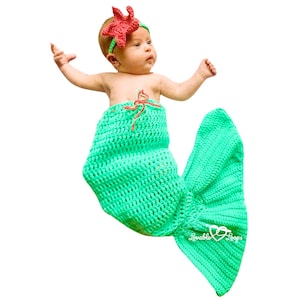 Mermaid Tail Crochet Pattern | Baby Mermaid Tail | 0-3 & 3-6 Months Mermaid Tail Crochet Pattern | Mermaid Tail Costume Crochet PATTERN ONLY