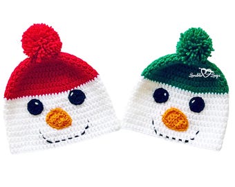Snowman Crochet Hat Pattern, Crochet Pattern Hat Snowman, Snowman Hat Pattern Crochet, Crochet Beanie Hat Pattern Crochet Winter Hat Pattern