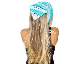 Crochet Bandana Pattern – Boho Head Scarf, Adult & Child Sizes (PDF Pattern)
