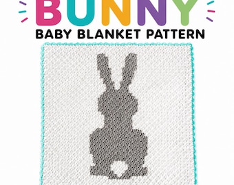 C2C Crochet Baby Blanket Pattern | Bunny Design (PDF Pattern)
