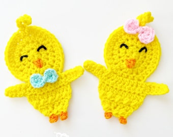 Crochet Chicken Pattern, Chicken Crochet Pattern, Crochet Applique Pattern, Crochet Chick Pattern, Chicken Applique, Chick Applique, Easter