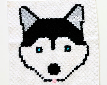 Dog Crochet Pattern | corner to corner (c2c) Siberian Husky Dog Crochet Pattern | Crochet Dog Animal Graphs | Crochet Dog Pattern