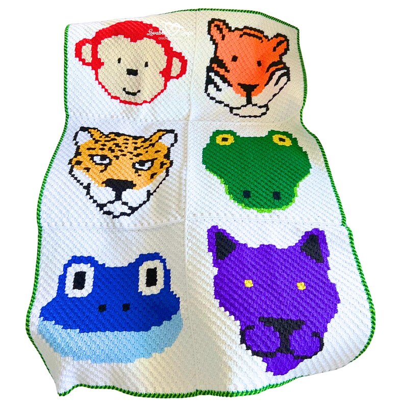 C2C Crochet Jungle Animal Blanket Pattern | Safari Baby Afghan (PDF ...