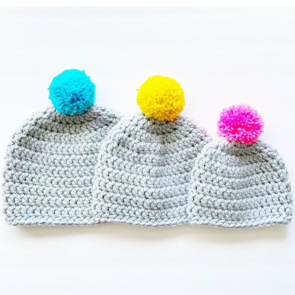 3 Sizes Super Bulky Hat Crochet Pattern ONLY | Crochet Beanie Pattern | Baby, Child & Adult Sizes Super Bulky Beanie Hat Crochet Pattern