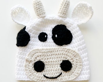 Cow Crochet Hat Pattern, Crochet Pattern Hat Cow, Cow Hat Pattern Crochet, Crochet Cow Beanie Hat Pattern, Cow Hat Pattern Crochet