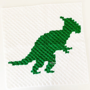 Dinosaur Blanket Crochet Pattern Crochet Dino Blanket Pattern Crochet Dinosaurs c2c Crochet Dino Squares Crochet Dinosaur Blanket image 6