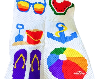 c2c Summer Blanket Crochet Pattern | c2c  Crochet Summer Blanket Pattern | Crochet Blanket | corner to corner (c2c) crochet blanket pattern