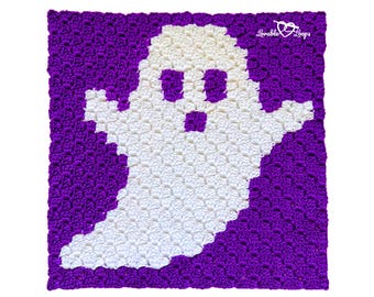 Ghost C2C Crochet Pattern | Spooky Square (PDF Pattern)