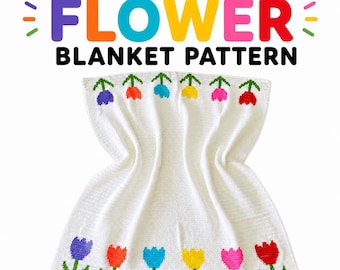 Tulip Garden Häkeldecke Muster | Wandteppich Afghan PDF (Digital Download)