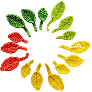 Crochet Leaf Pattern --- 3 Sizes Leaf Crochet Pattern --- Crochet Leaves Pattern --- Crochet Leaf Applique --- Leaf Applique Crochet Pattern