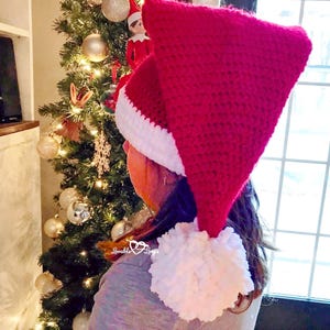 3 Sizes Santa Hat Crochet Pattern ONLY | Crochet Santa Hat Pattern | Toddler, Child & Adult Sizes Santa Hat Crochet Pattern | Crochet Hat
