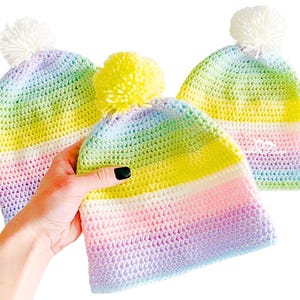 3 Sizes Light Weight Yarn Half Double Crochet (hdc) Beanie Hat Pattern ONLY | Crochet Hat Beanie Pattern | Light Weight Yarn Crochet Pattern