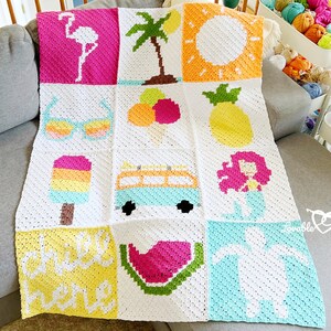Crochet Blanket Pattern granny square | summer blanket | c2c Crochet Blanket pattern | summer crochet pattern | crochet graphgan pattern