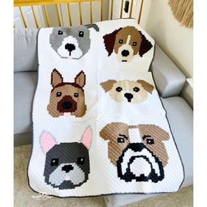 C2C Dog Blanket Crochet Pattern | Dog Breed Afghan PDF | Corner to Corner Crochet Pattern Featuring 6 Breeds | Digital Download Pattern