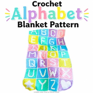 C2C Crochet Alphabet Blanket Pattern, Personalized Name Baby Blanket (PDF Download)