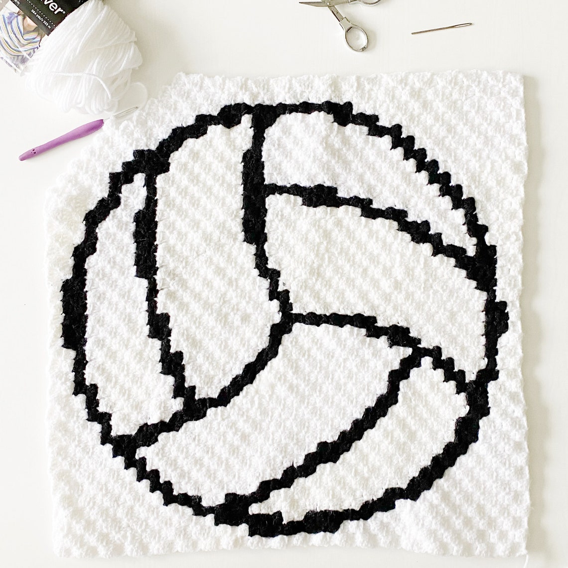 Volleyball C2C Crochet Pattern Corner to Corner c2c Etsy