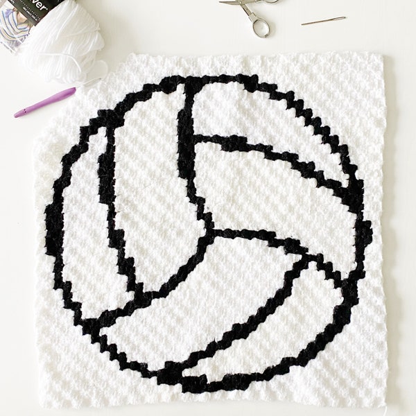 Volleyball C2C Crochet Pattern | corner to corner (c2c) Volleyball Crochet Pattern | Crochet Sports Graphs | Crochet c2c Volleyball Pattern