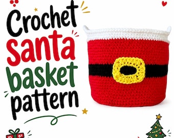 Häkelanleitung für einen Weihnachtsmannkorb, PDF-Anleitung für einen Weihnachtsgeschenkkorb, Süßigkeitenschale für die Feiertage