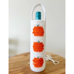 Pumpkin Crochet Wine Bottle Holder PATTERN • Wine Holder • Wine Tote Pattern • Wine Bag • Wine Bottle Cover • Wine Bottle Cozy Wine Cover