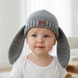 Floppy ear bunny hat crochet pattern, Easter hat PDF, baby to adult sizes