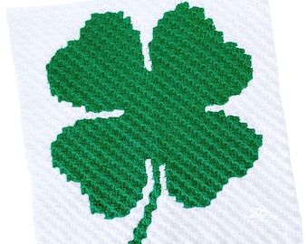 Four Leaf Clover Crochet Pattern | C2C Shamrock Graph (Digital Download)