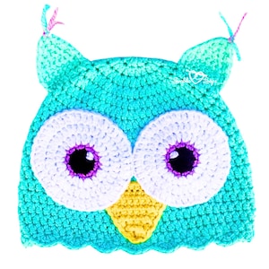 3 Sizes Owl Hat Crochet Pattern ONLY | Crochet Owl Hat Pattern | Toddler, Child & Adult Sizes Owl Beanie Hat Crochet Pattern | Owl Beanie