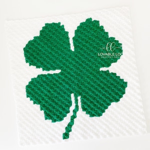 Four Leaf Clover Crochet Pattern | corner to corner (c2c) Four Leaf Clover Crochet Pattern | C2C Crochet Clover | Crochet Shamrock Pattern