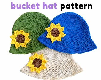 Häkelanleitung für einen Sonnenhut mit Sonnenblumenmuster, PDF-Datei für den Sommerhut, florales Accessoire
