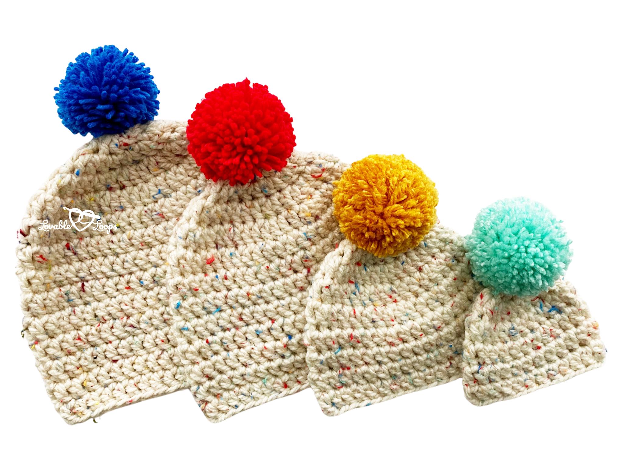 Bulky Crochet Hat Pattern • Pom Beanie (PDF Pattern) - Etsy