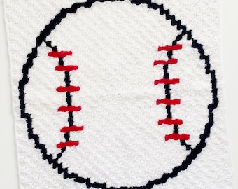 Baseball C2C Crochet Pattern | corner to corner (c2c) Baseball Crochet Pattern | Crochet Sports Graphs | Crochet c2c Baseball Pattern