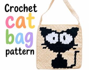 Crazy Cat Lady Crochet Bag Pattern • C2C Tote (Digital Download)