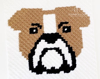 Dog Crochet Pattern | corner to corner (c2c) English Bulldog l Dog Crochet Pattern | Crochet Dog Animal Graphs | Crochet Bulldog Dog Pattern